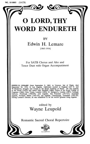 O Lord, Thy Word Endureth, Op. 146 (SATB) – Edwin H. Lemare-5393