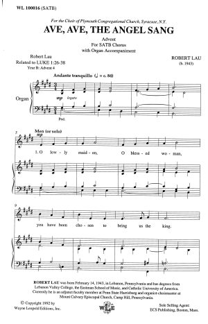 Ave, Ave, the Angel Sang (SATB) – Robert Lau-0